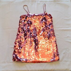New W tags pink sparkle sequins party wedding  cocktail date night mini dress M